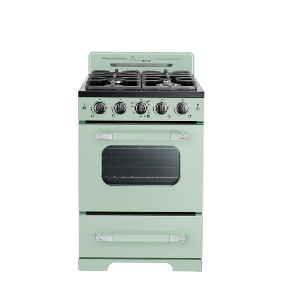 Unique Classic Retro 24" 2.9 cu/ft Freestanding Gas Range with Convection Oven and Sealed Burners