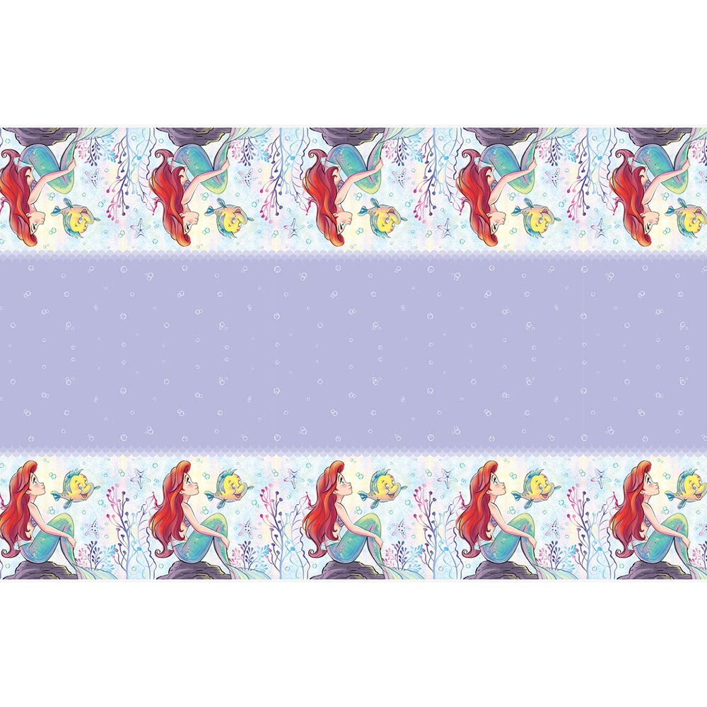 Unique Disney Ariel Rectangular Plastic Table Cover, blue/red/multicolor, 54" x 84"