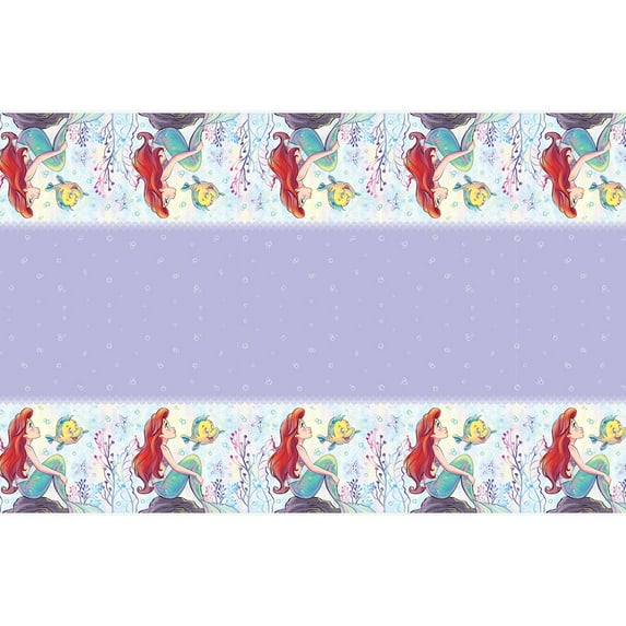 Unique Disney Ariel Rectangular Plastic Table Cover, blue/red/multicolor, 54" x 84"