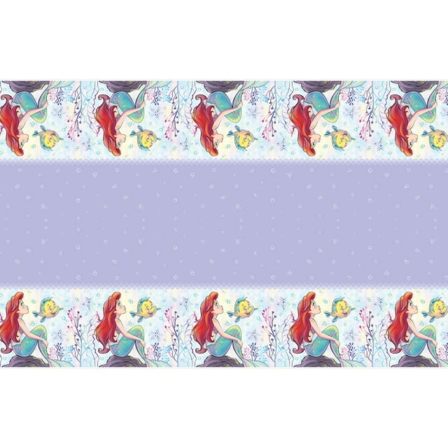 Unique Disney Ariel Rectangular Plastic Table Cover, blue/red/multicolor, 54" x 84"