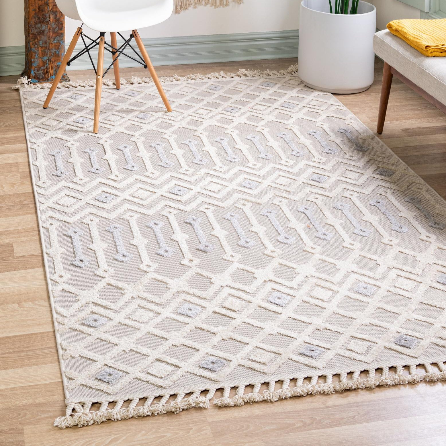 Unique Loom Arlo Collection Area Rug - Lenny (5' 3" x 8' Rectangle Sandy Beige/Beige)