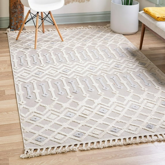 Unique Loom Arlo Collection Area Rug - Lenny (5' 3" x 8' Rectangle Sandy Beige/Beige)