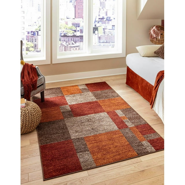 Unique Loom Autumn Collection Area Rug - Providence (4' x 6' Rectangle Multi/Beige)
