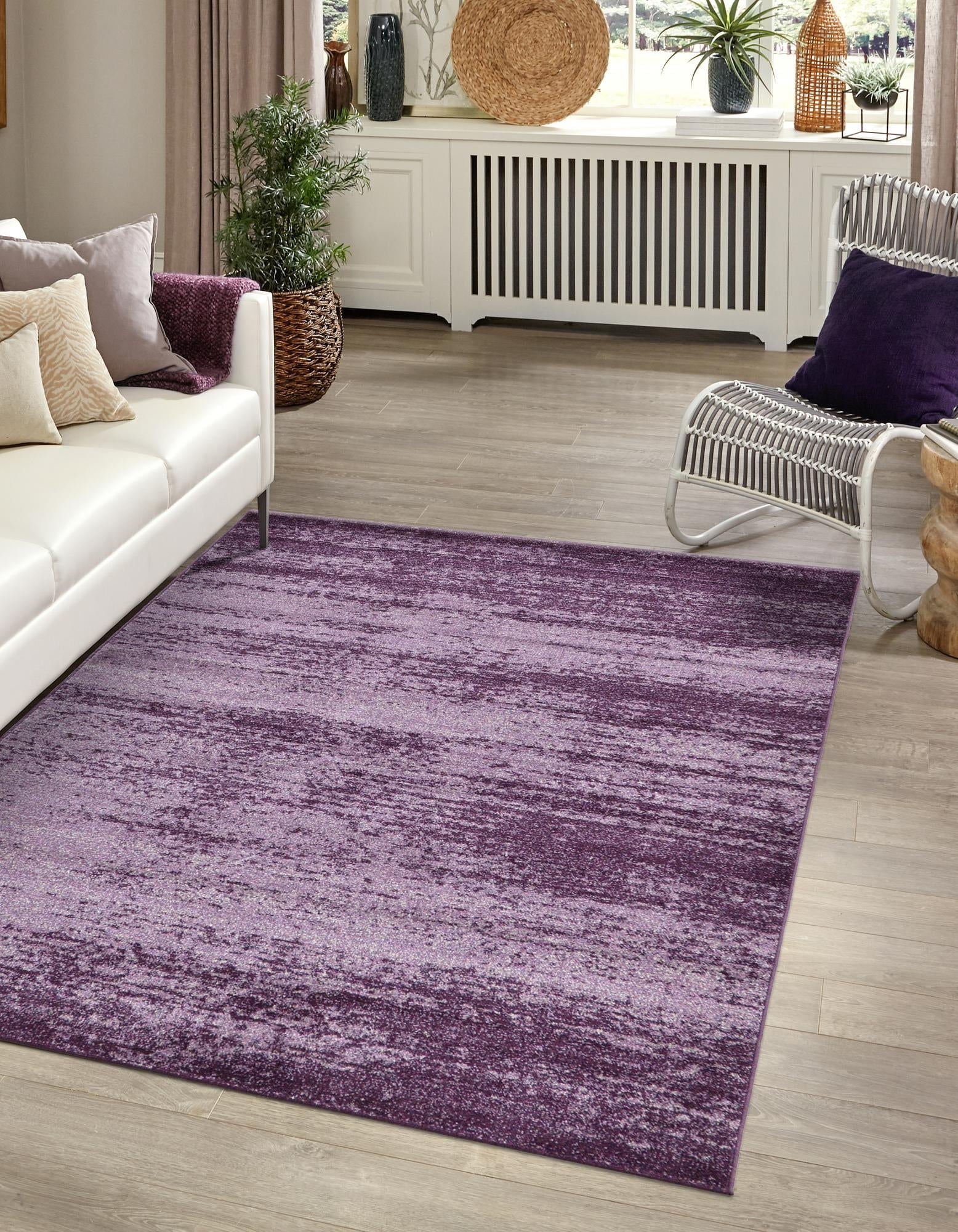 Unique Loom Del Mar Collection Area Rug - Lucille (5' 3" x 8' Rectangle Violet)