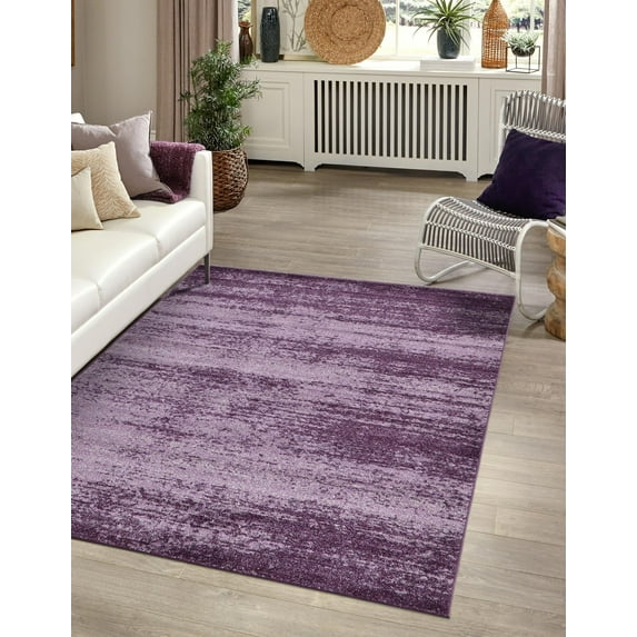 Unique Loom Del Mar Collection Area Rug - Lucille (5' 3" x 8' Rectangle Violet)