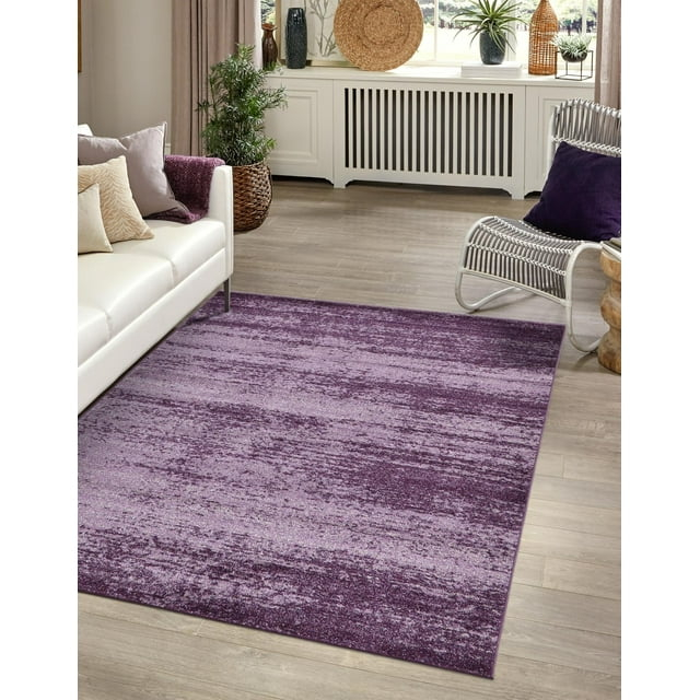 Unique Loom Del Mar Collection Area Rug - Lucille (5' 3" x 8' Rectangle Violet)
