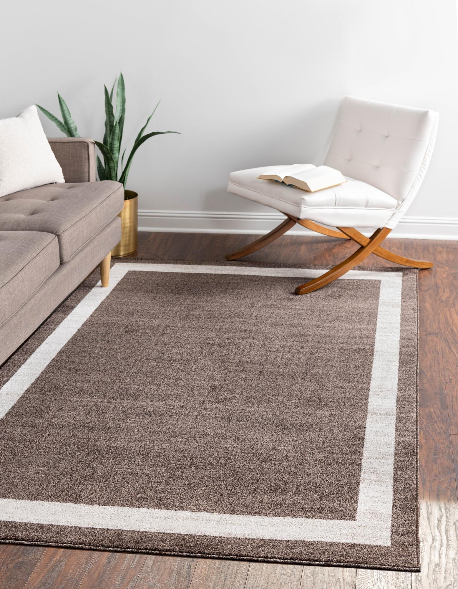 Unique Loom Del Mar Collection Area Rug - Maria (3' 3" x 5' 3" Rectangle Brown/Ivory)