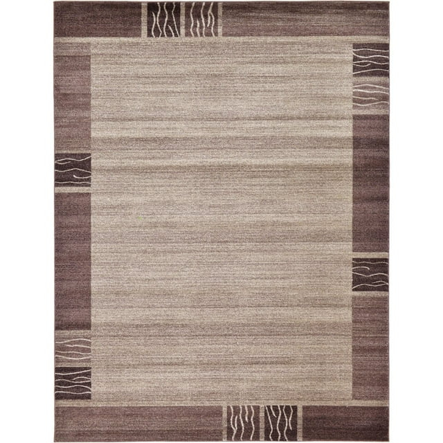 Unique Loom Del Mar Collection Area Rug - Sarah (9' x 12' Rectangle Dark Beige/Brown)