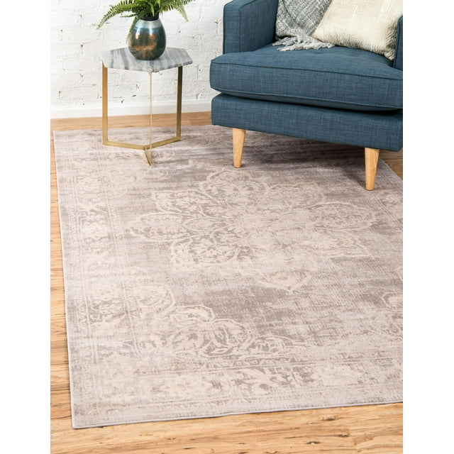 Unique Loom Fremont Paris Rug Gray/Beige 3' 3" x 5' 3" Rectangle Floral Farmhouse Perfect For Living Room Bed Room Dining Room Office