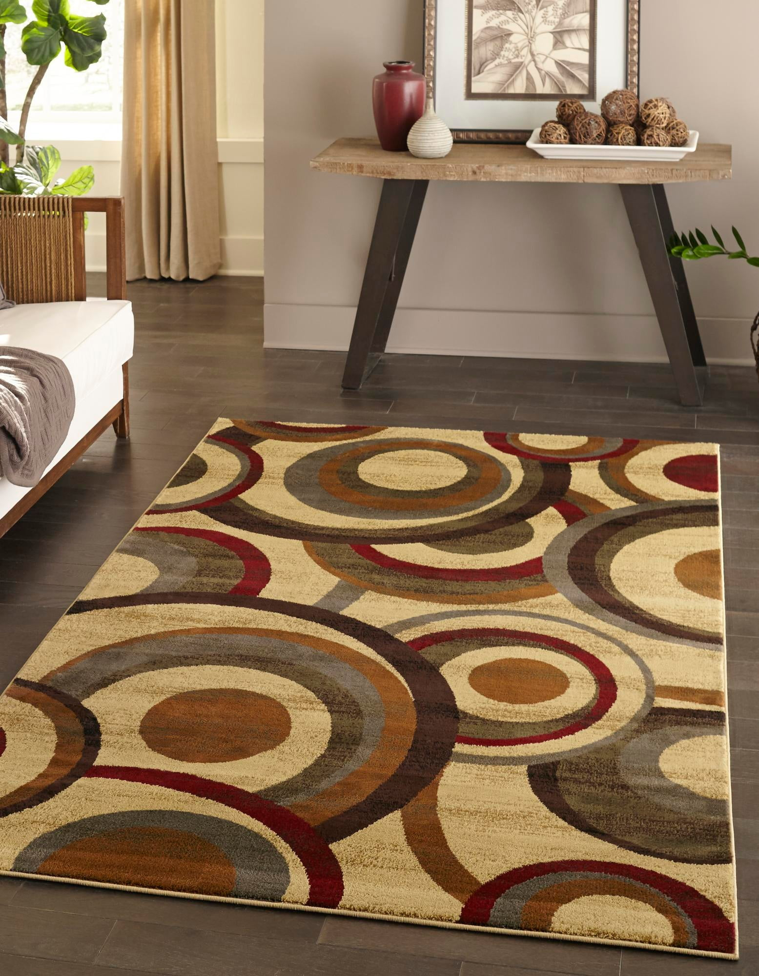 Unique Loom Barista Collection Area Rug - Kona (7' 10" x 10' Rectangle Beige/Black)