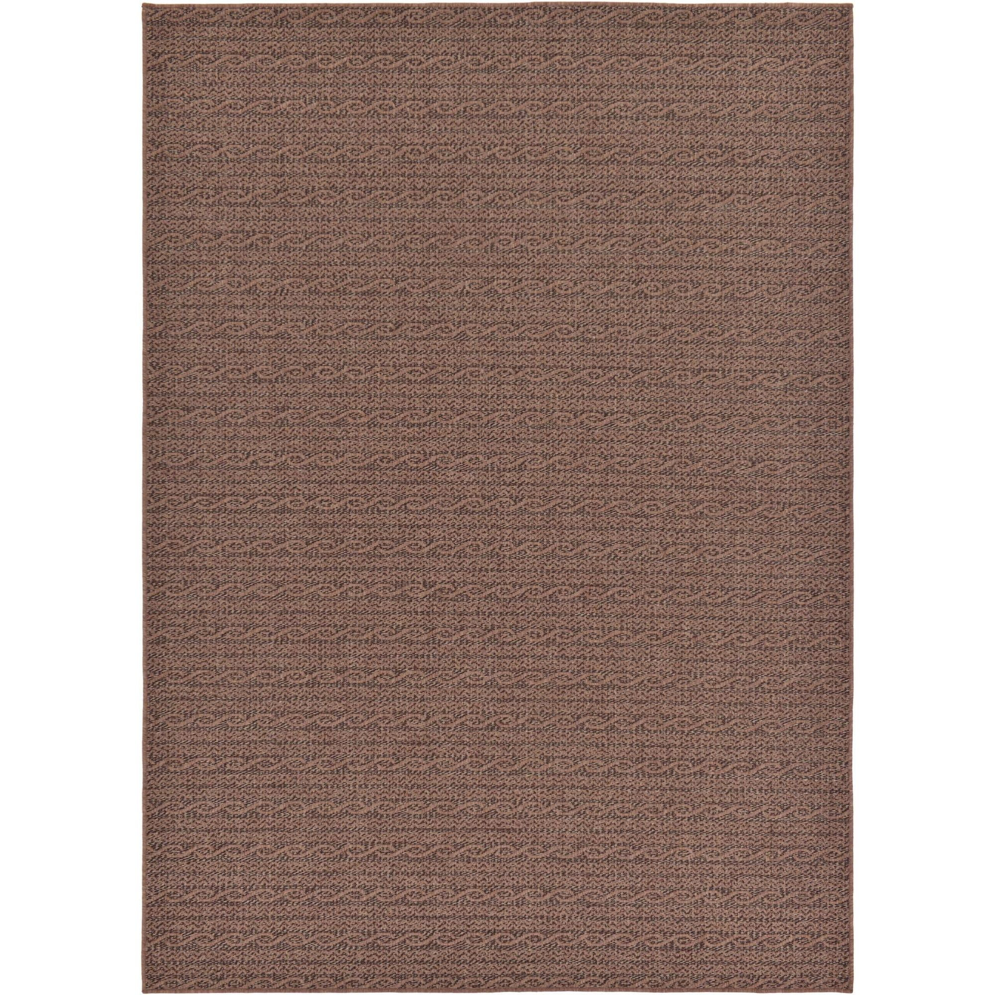 Unique Loom Outdoor Modern Collection Area Rug - Links (7' 1" x 10' Rectangle Brown/Black)