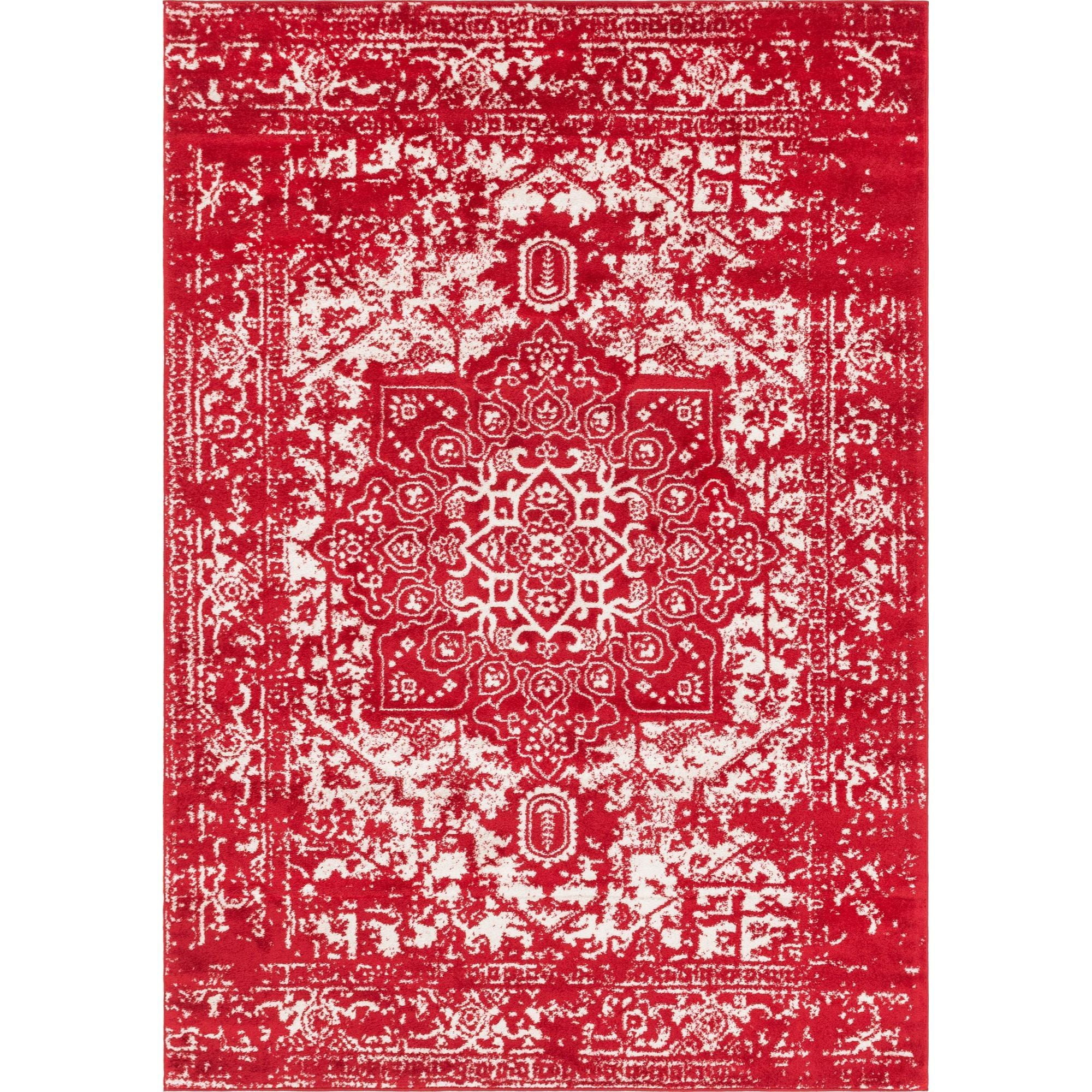 Unique Loom Richmond Collection Area Rug - Medallion (7' 1" x 10' Rectangle Red/Ivory)