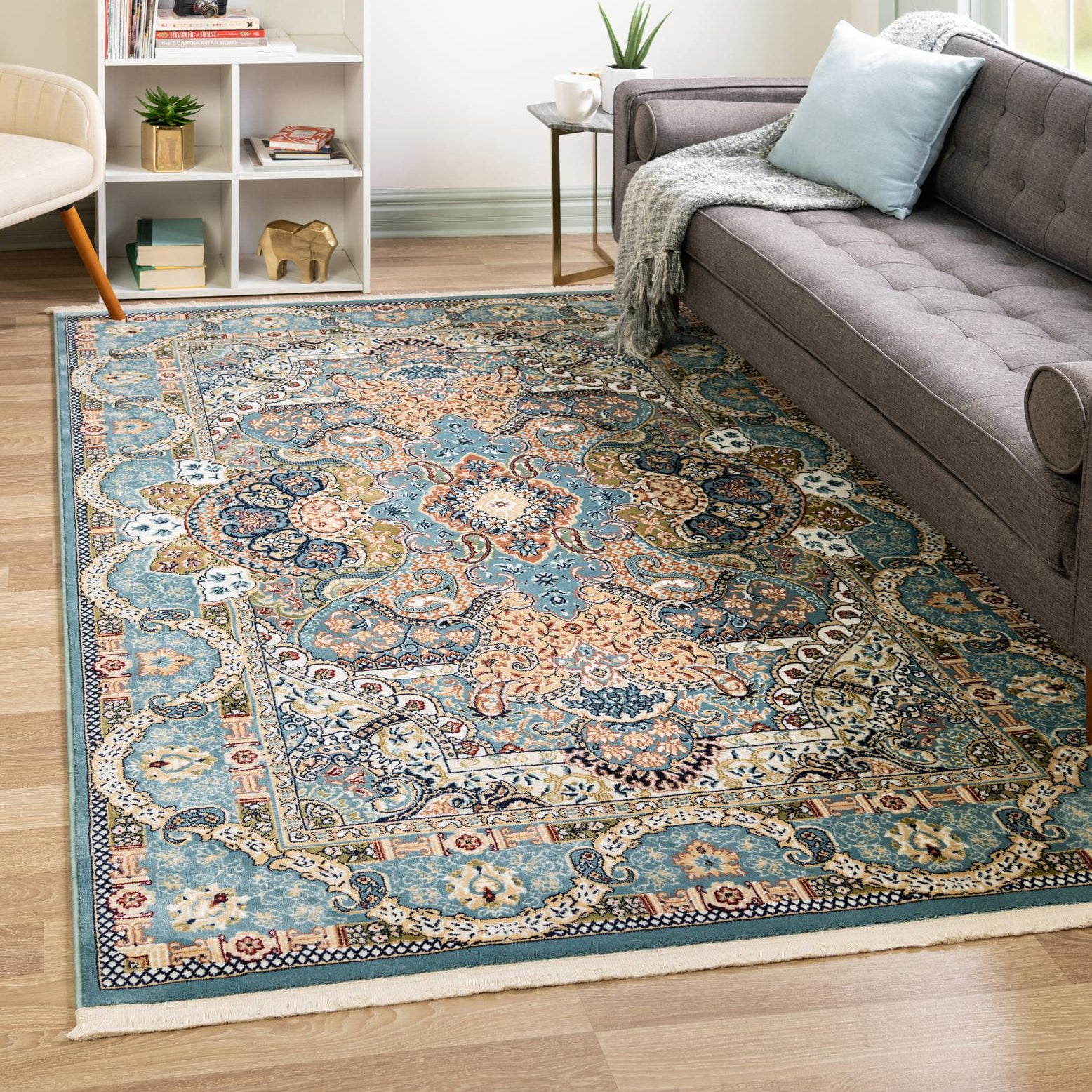 Unique Loom Narenj Collection Area Rug - Glasgow (8' x 10' Rectangle Blue/Black)