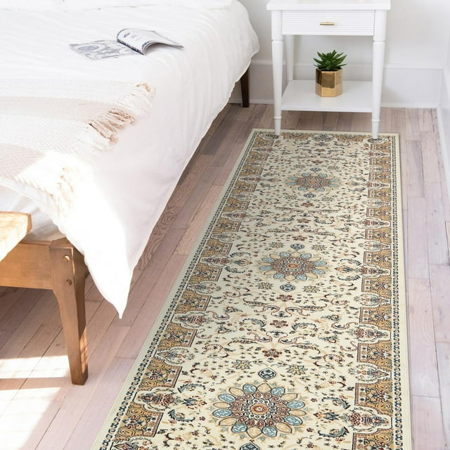 Unique Loom Narenj Collection Area Rug - Newcastle (3' x 13' 1" Runner Ivory/Beige)