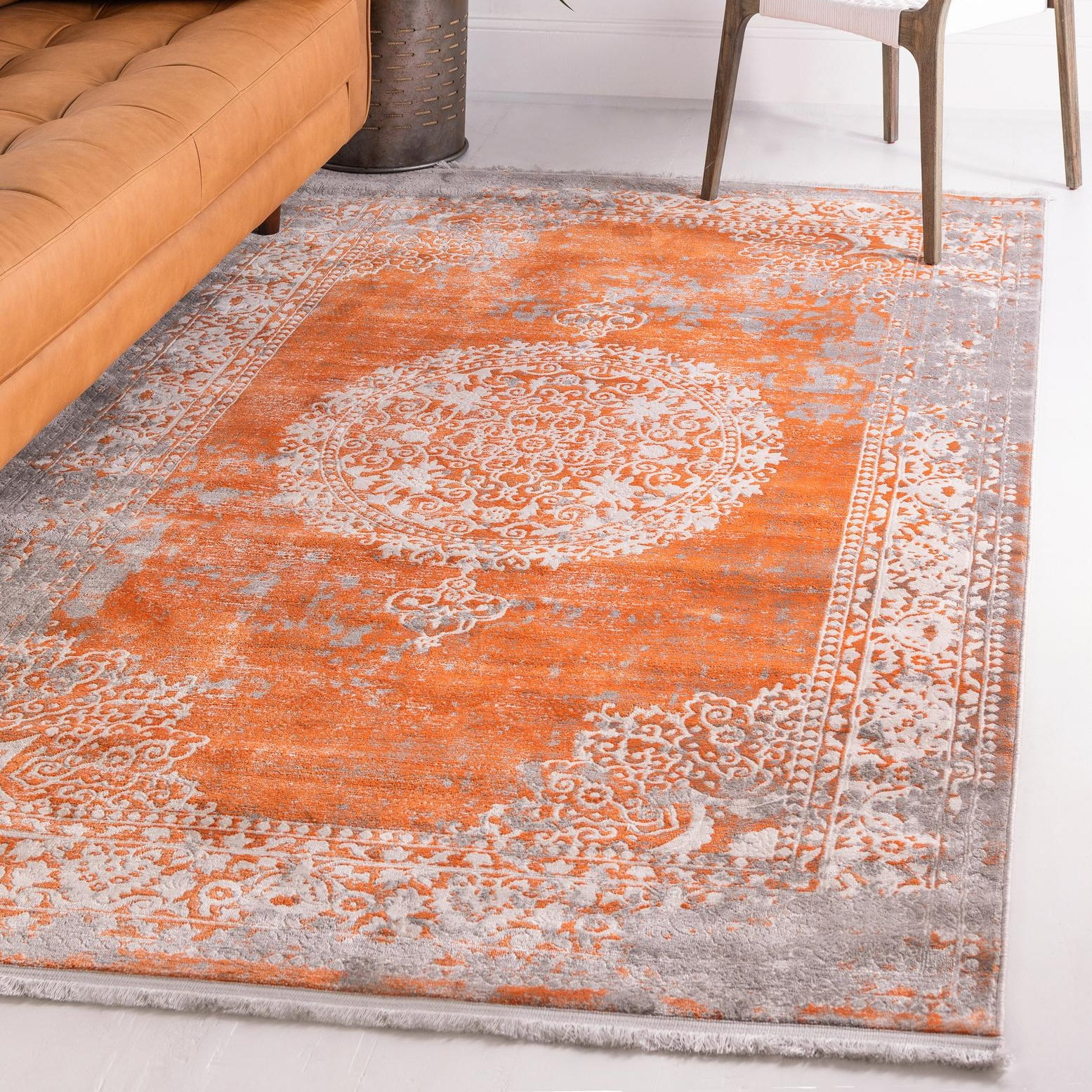 Unique Loom New Classical Collection Area Rug - Olwen (8' x 11' 4" Rectangle Terracotta/Gray)