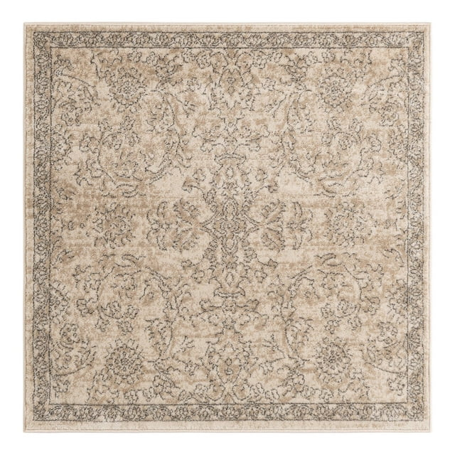 Unique Loom Portland Collection Area Rug - Albany (4' 1" Square Ivory/Beige)