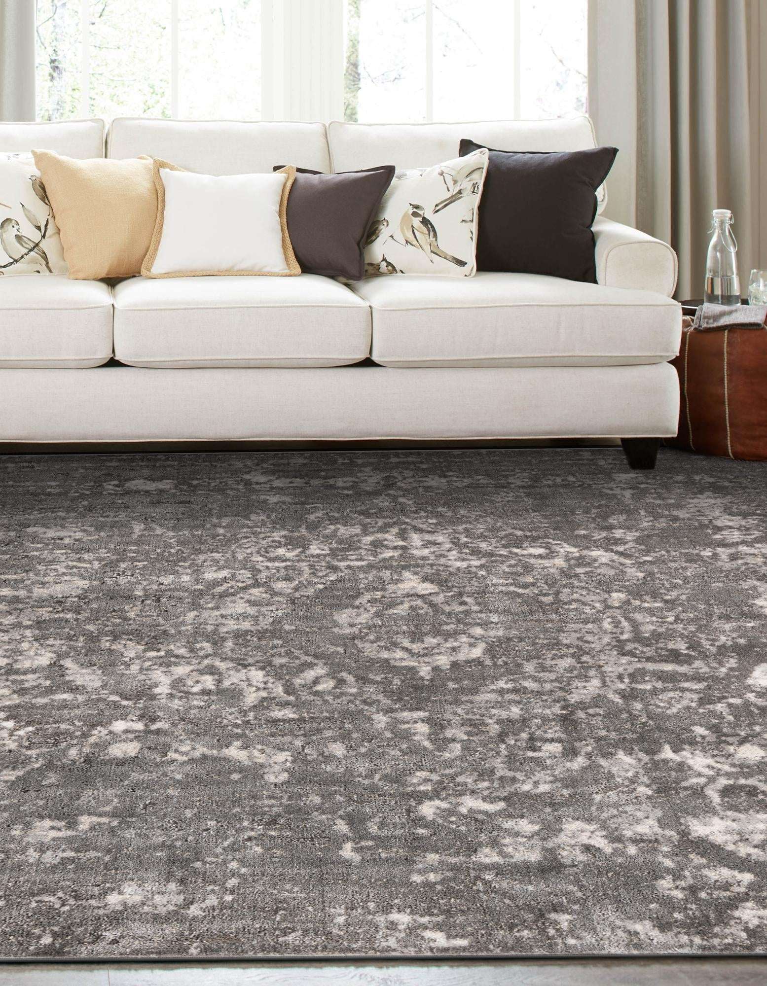 Unique Loom Portland Collection Area Rug - Astoria (4' 1" Square Gray/Ivory)
