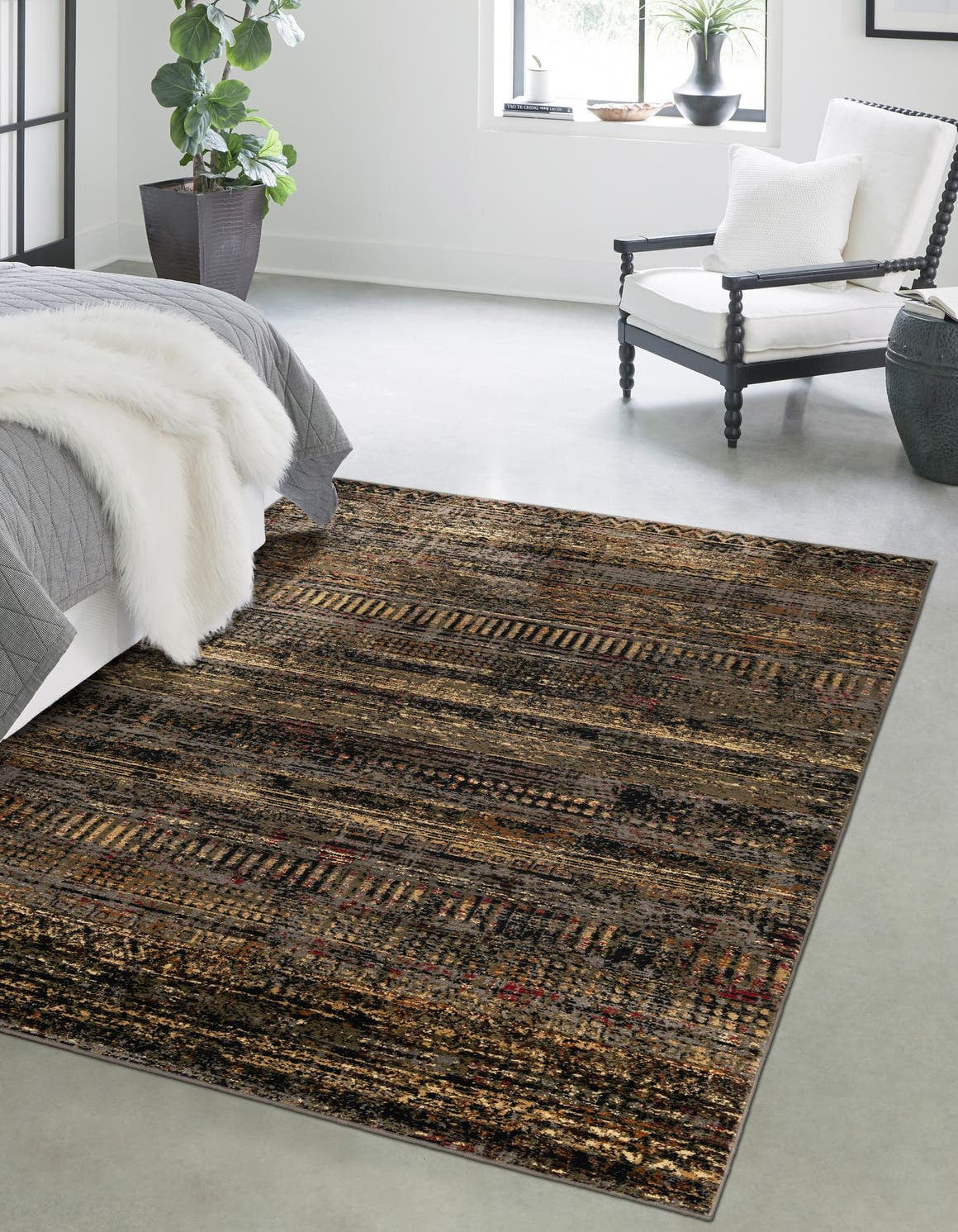 Unique Loom Saturn Collection Area Rug - Relay (2' 2" x 3' Rectangle Blue/Black)
