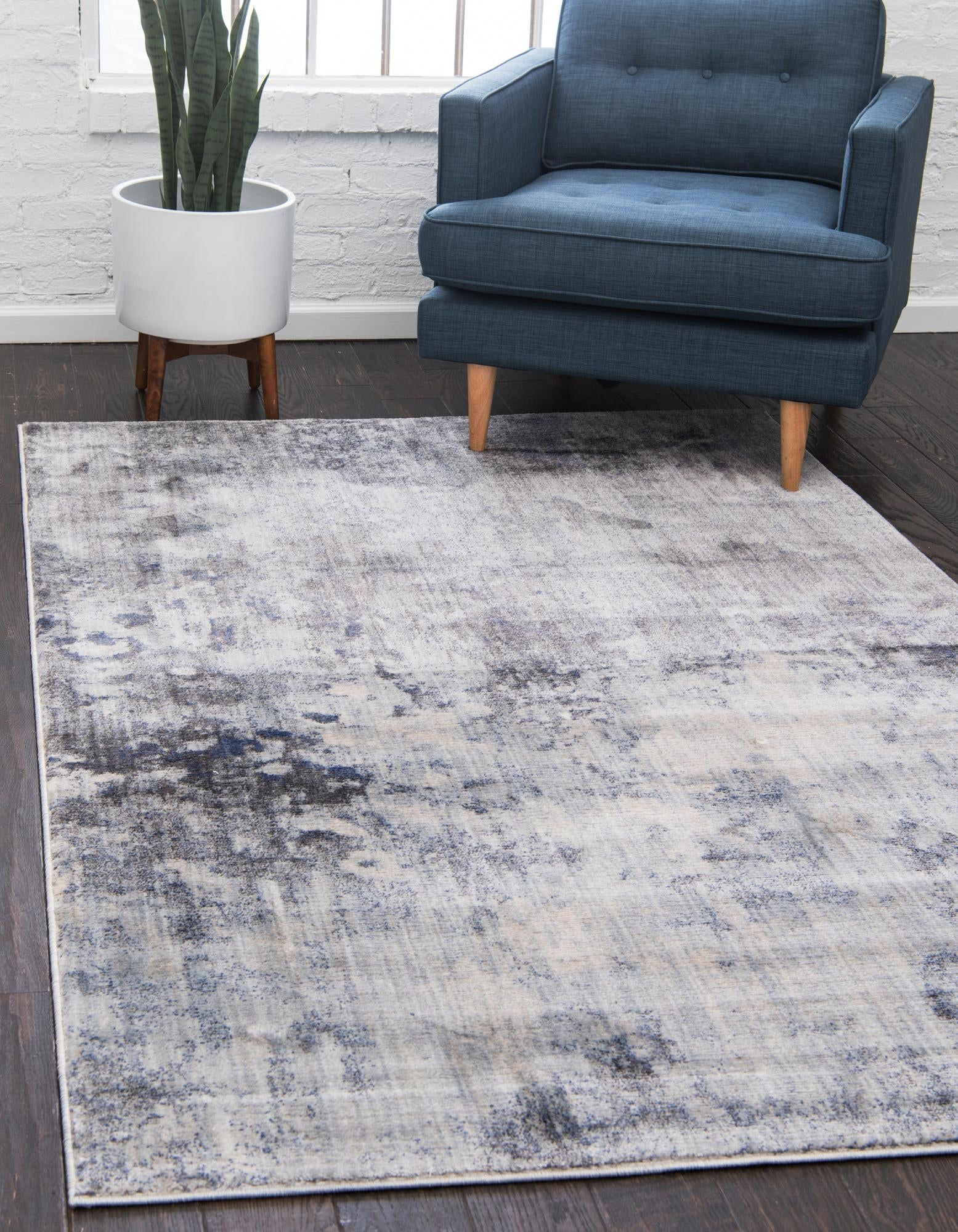 Unique Loom Helios Collection Area Rug - Santorini (9' x 12' 2" Rectangle Gray/Blue)