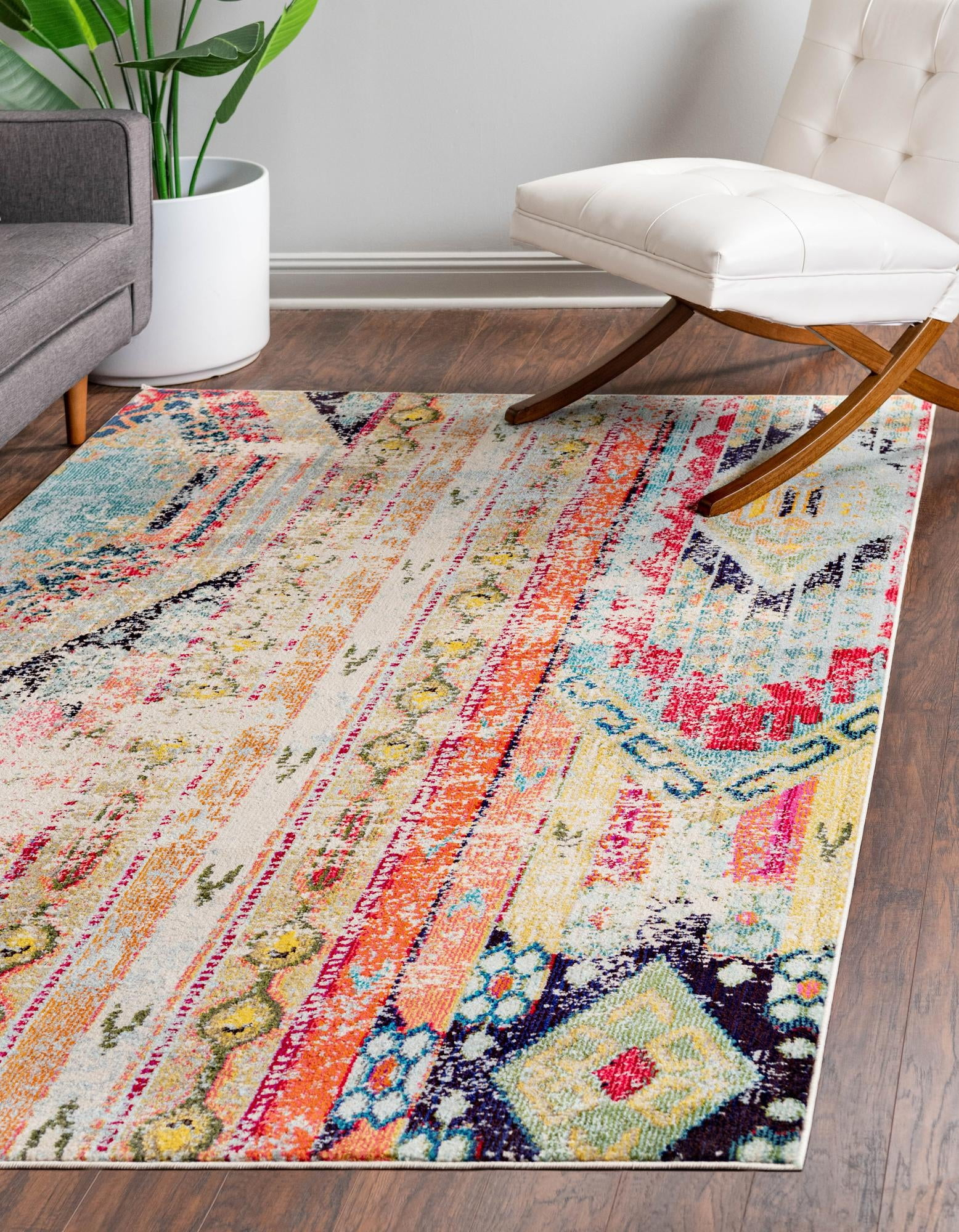 Unique Loom Sedona Collection Area Rug - Yosemite (6' 1" x 9' Rectangle Multi/Blue)