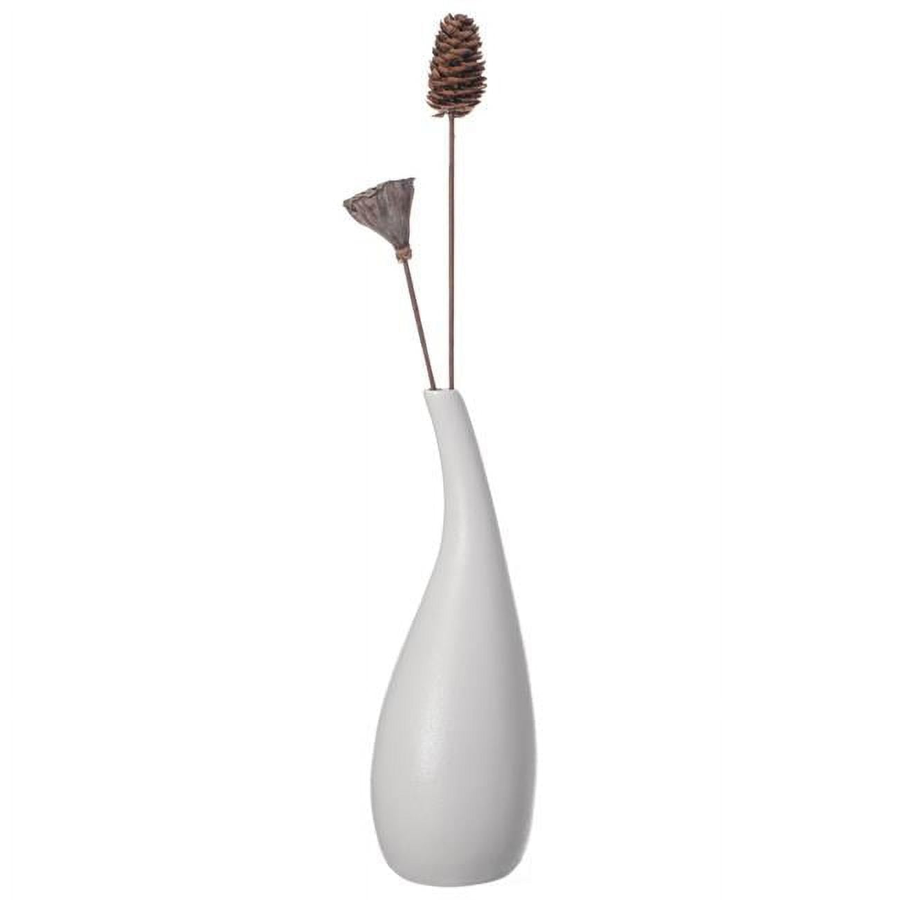 Uniquewise 10-inch Medium White Ceramic Water Drop Vase Modern Teardrop Shape for Home Decor - Perfect for Floating Shelves TV Stands Desks Bookshelves Side Tables Countertops and Contemporary Space