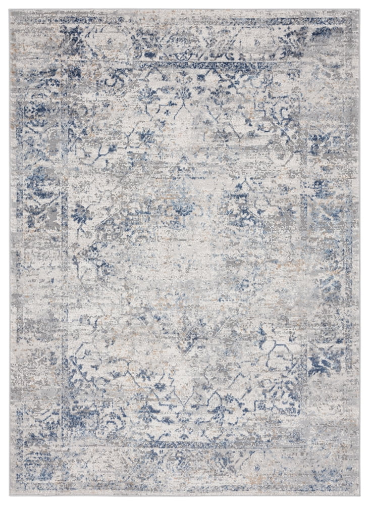 United Weavers Austin Area Rug 4540 20460 Clark Blue Bordered Scrolls 2' 7" x  7' 4" Rectangle