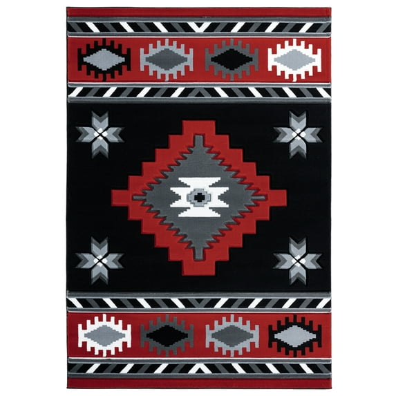 United Weavers Bristol Area Rug 2050 10430 Caliente Red Medallions Angled 1' 10" x 2' 8" Rectangle