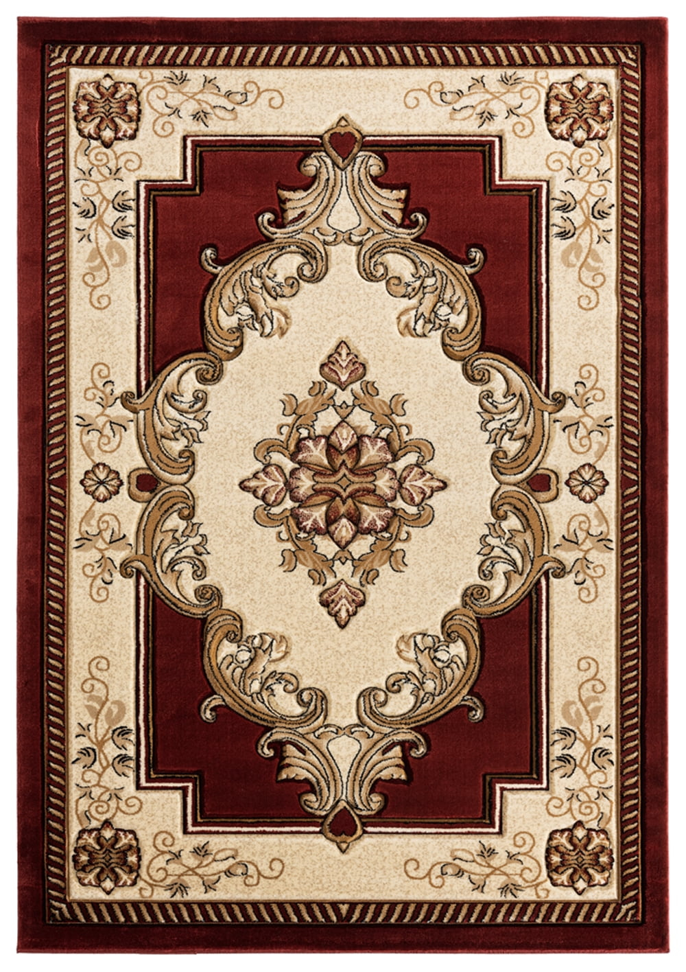Designer Home Swan Area Rug 2050 10534 Fallon Burgundy Medallion Curls 1' 10" x 2' 8" Rectangle