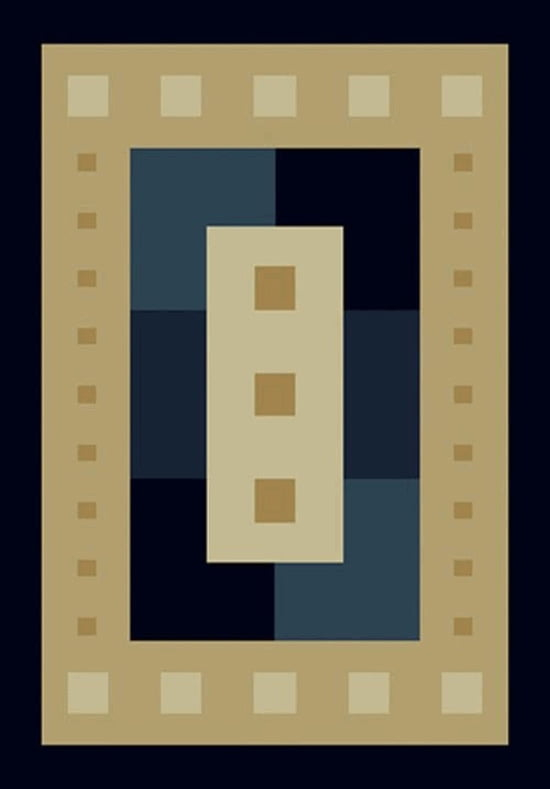 United Weavers Brunswick Ellis Contemporary Border Runner Rug, Navy, 1'11" x 7'4"