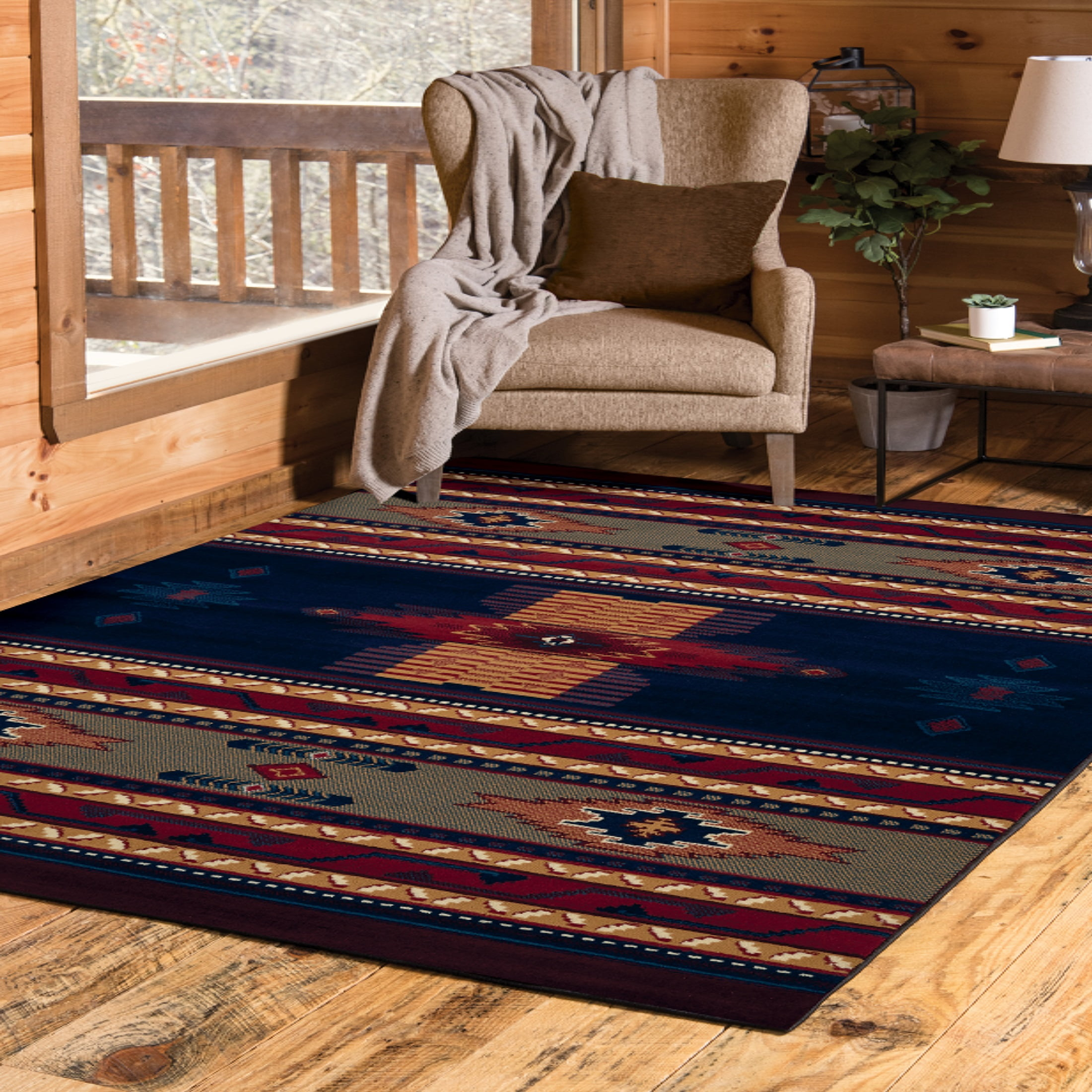 United Weavers Brunswick Tamara Southwestern Accent Rug, Navy, 1'10" x 3'