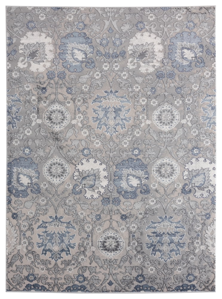 United Weavers Cascades Area Rug 2601 10460 Olallie Blue Rings Petals 1' 11" x 3' Rectangle