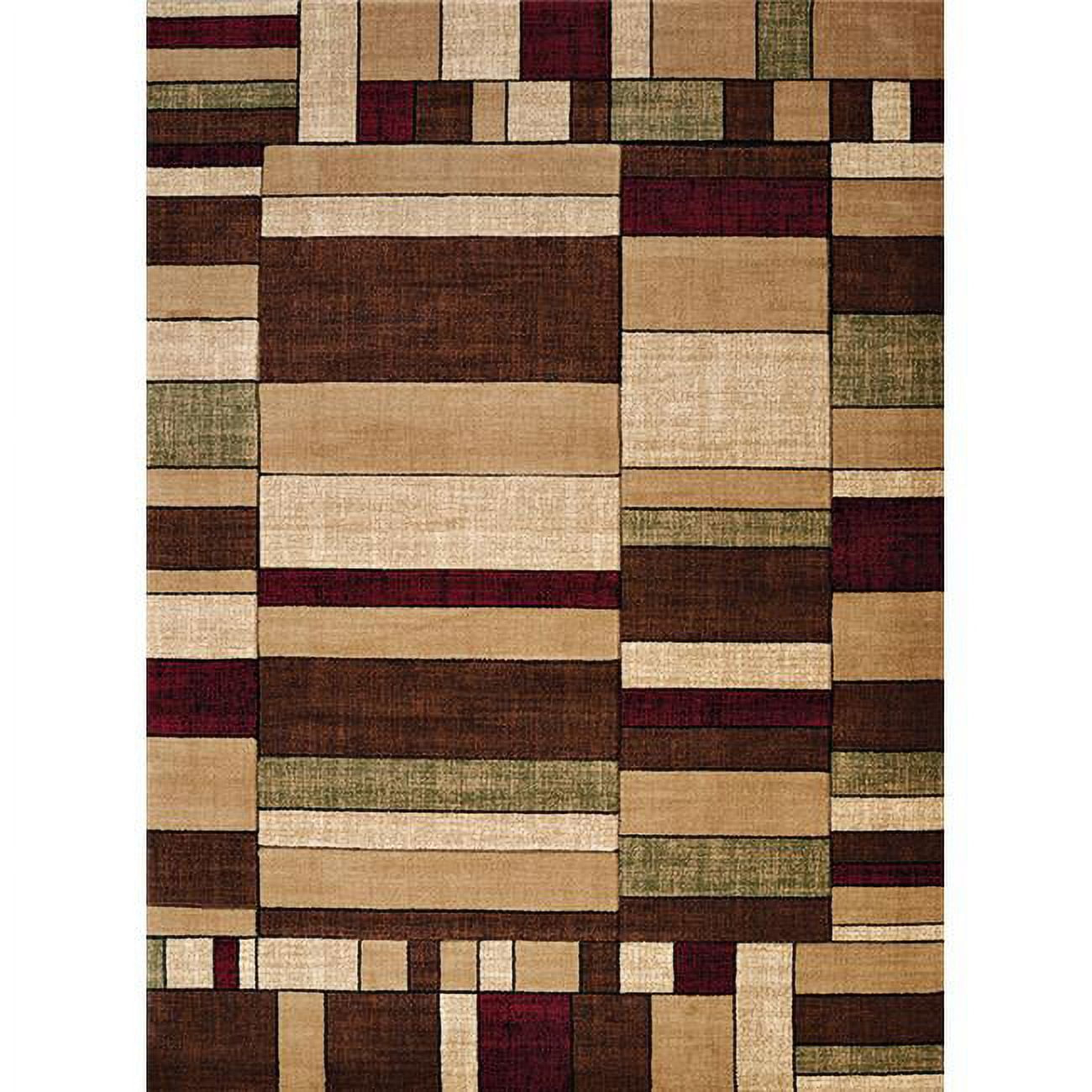 Designer Home Ourve Area Rug 702 33775 Echelon Multi Boxes Rows 5' 3" x 7' 6" Rectangle