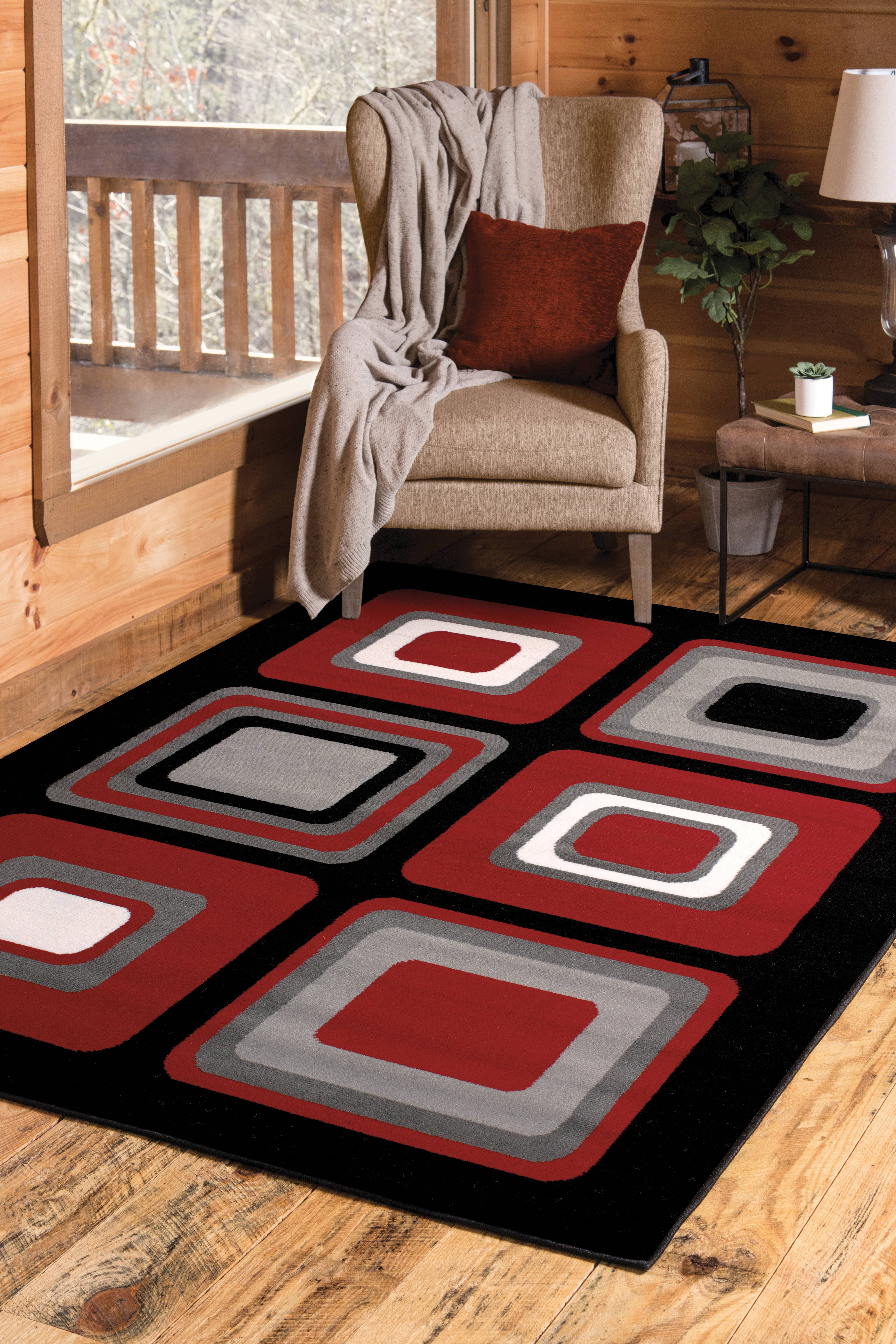 United Weavers Plaza Florence Area Rug, Geometric Pattern, Red, 5'3" x 7'2"