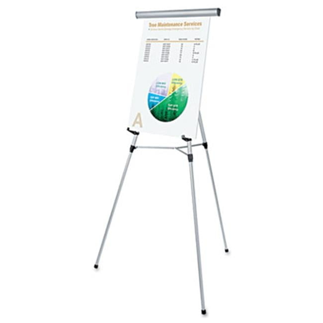 Universal  3-Leg Telescoping Easel with Pad Retainer  Adjusts 34'' to 64''  Aluminum  Silver