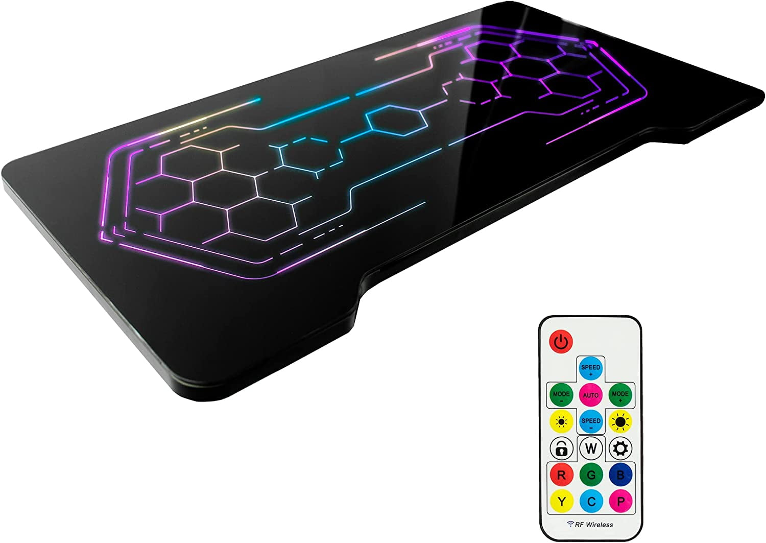 VIVO Black 48" x 24" Solid Table Top with RGB Lighting for Gaming Desks