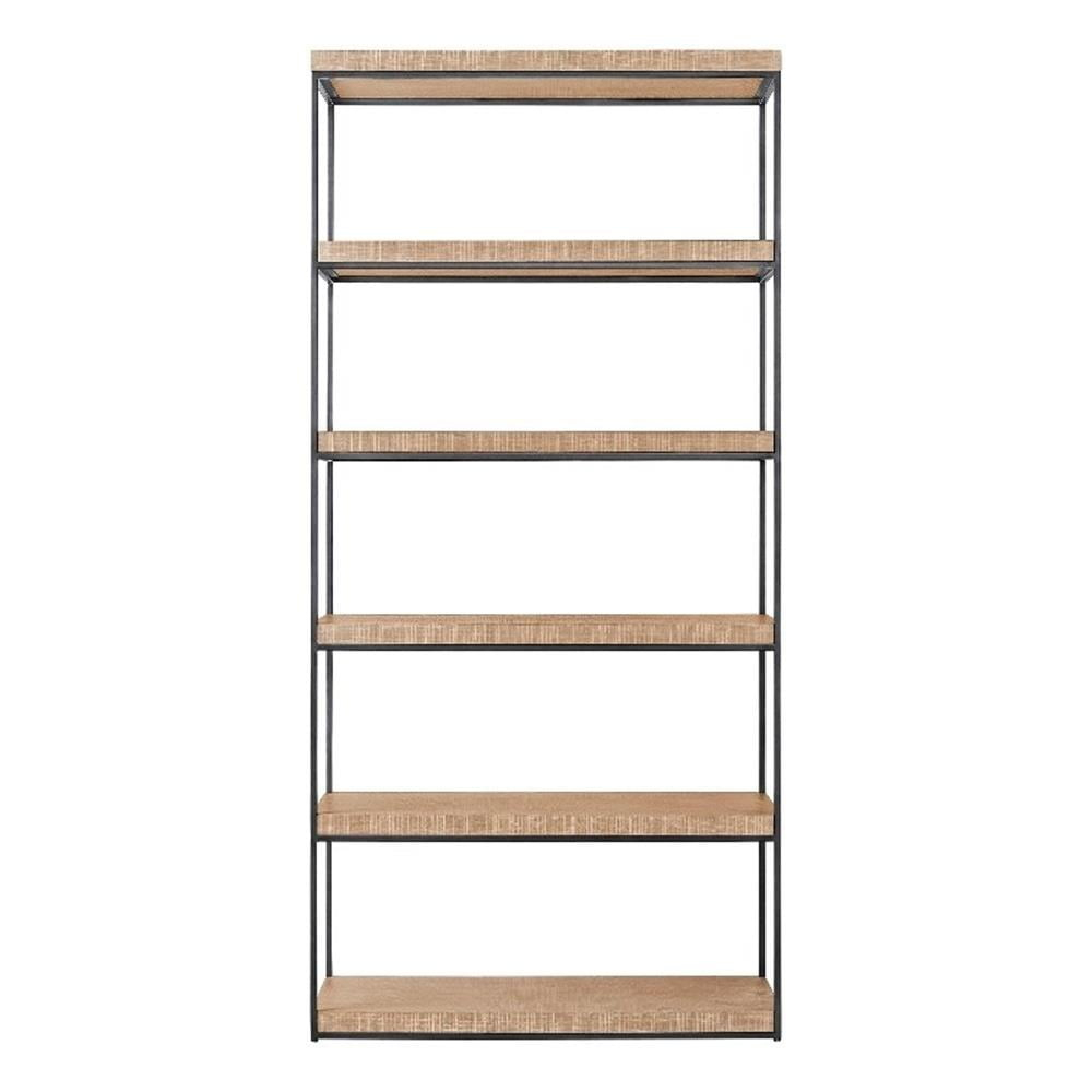 Universal Modern Farmhouse Braxton Etagere in Tan Natural Oak