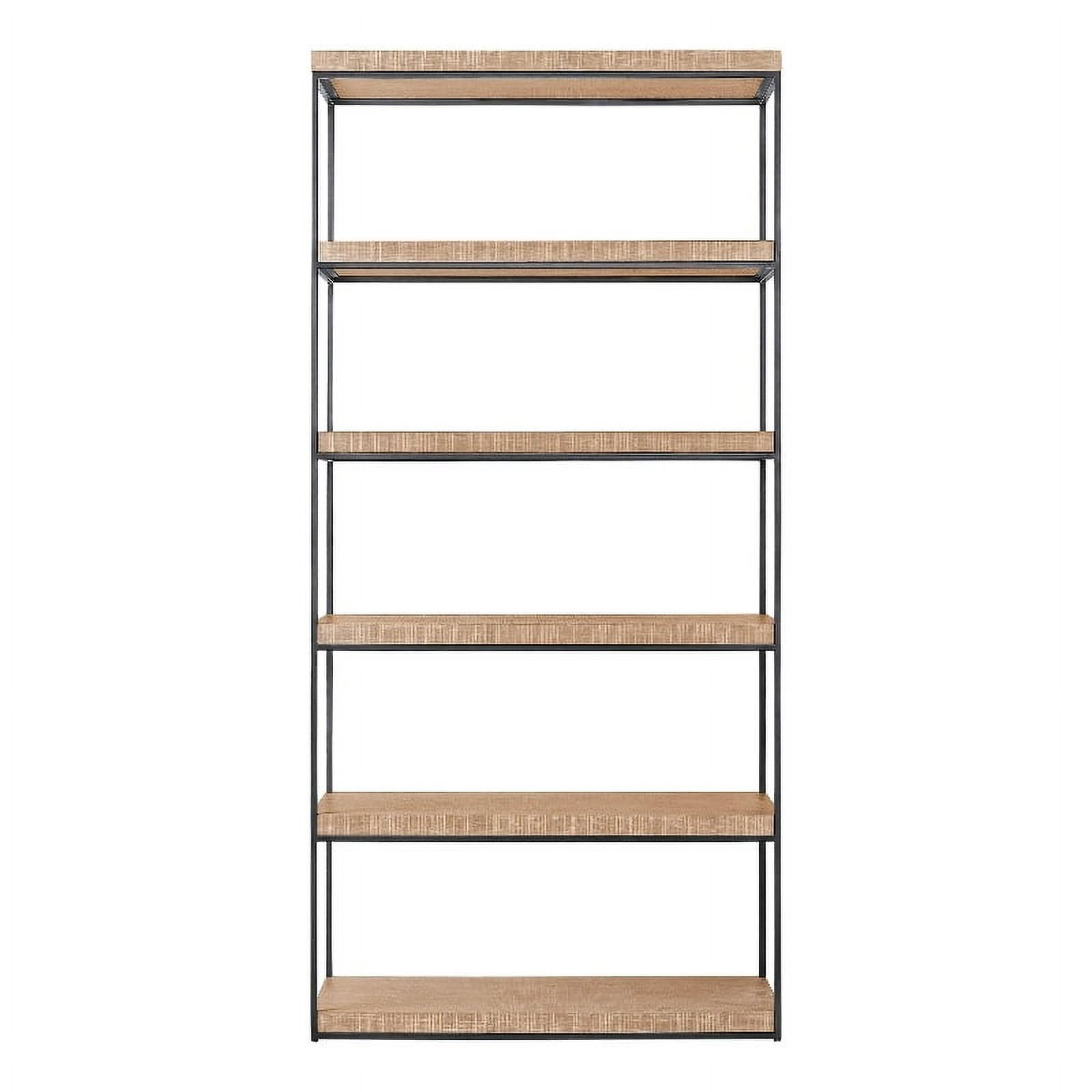 Universal Modern Farmhouse Braxton Etagere in Tan Natural Oak