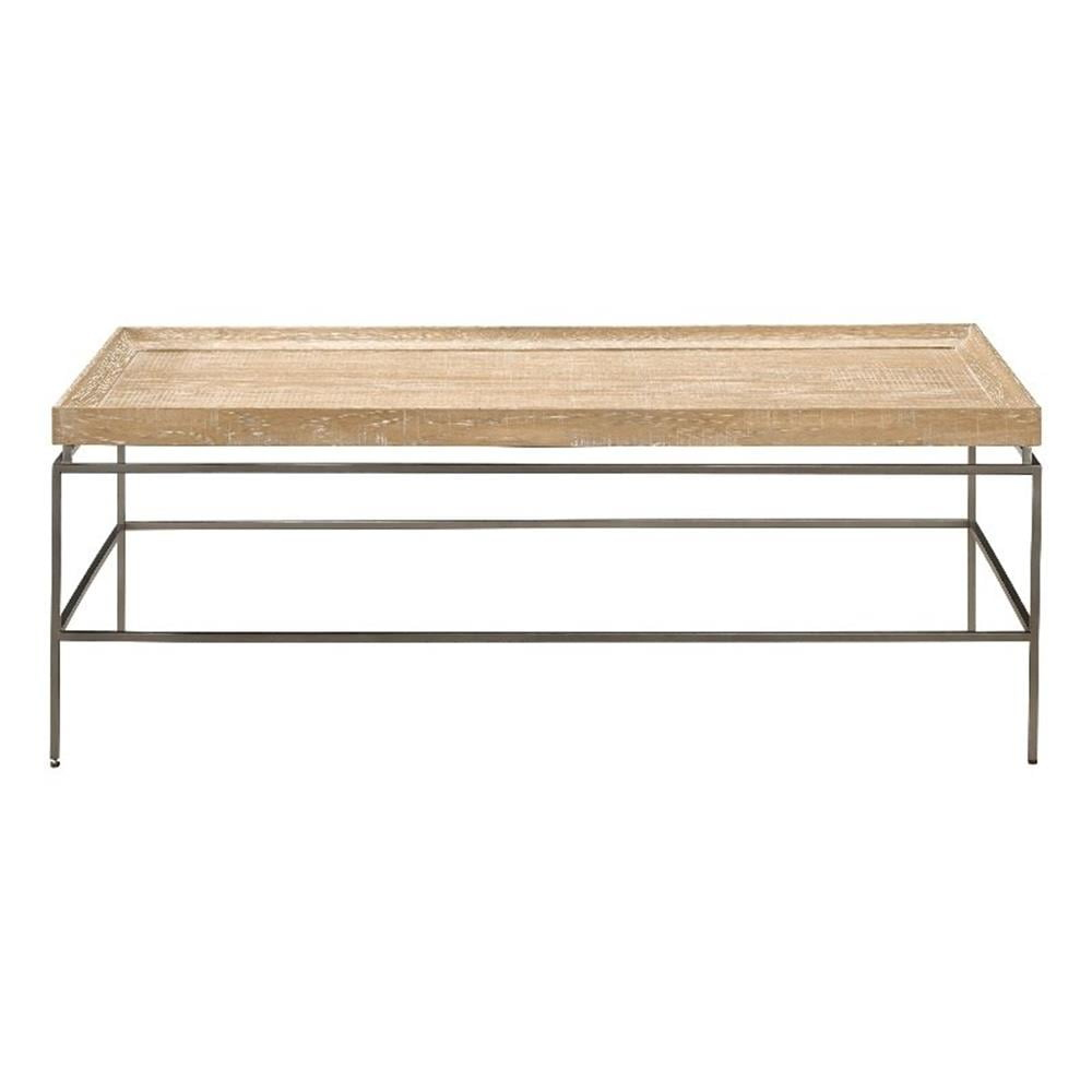 Universal Modern Farmhouse Preston Cocktail Table in Tan Natural Oak