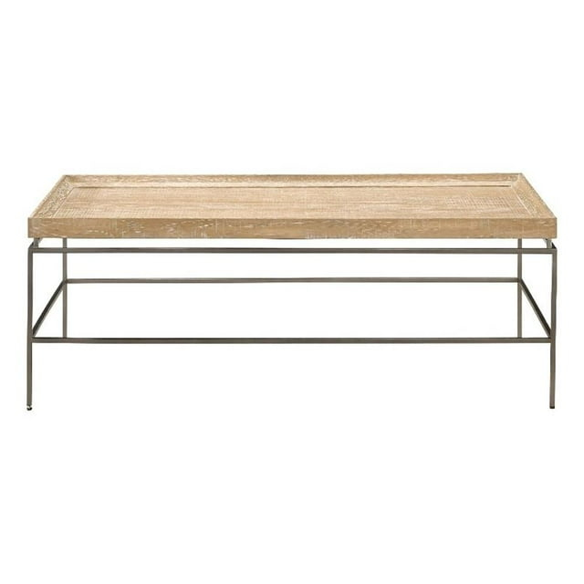 Universal Modern Farmhouse Preston Cocktail Table in Tan Natural Oak