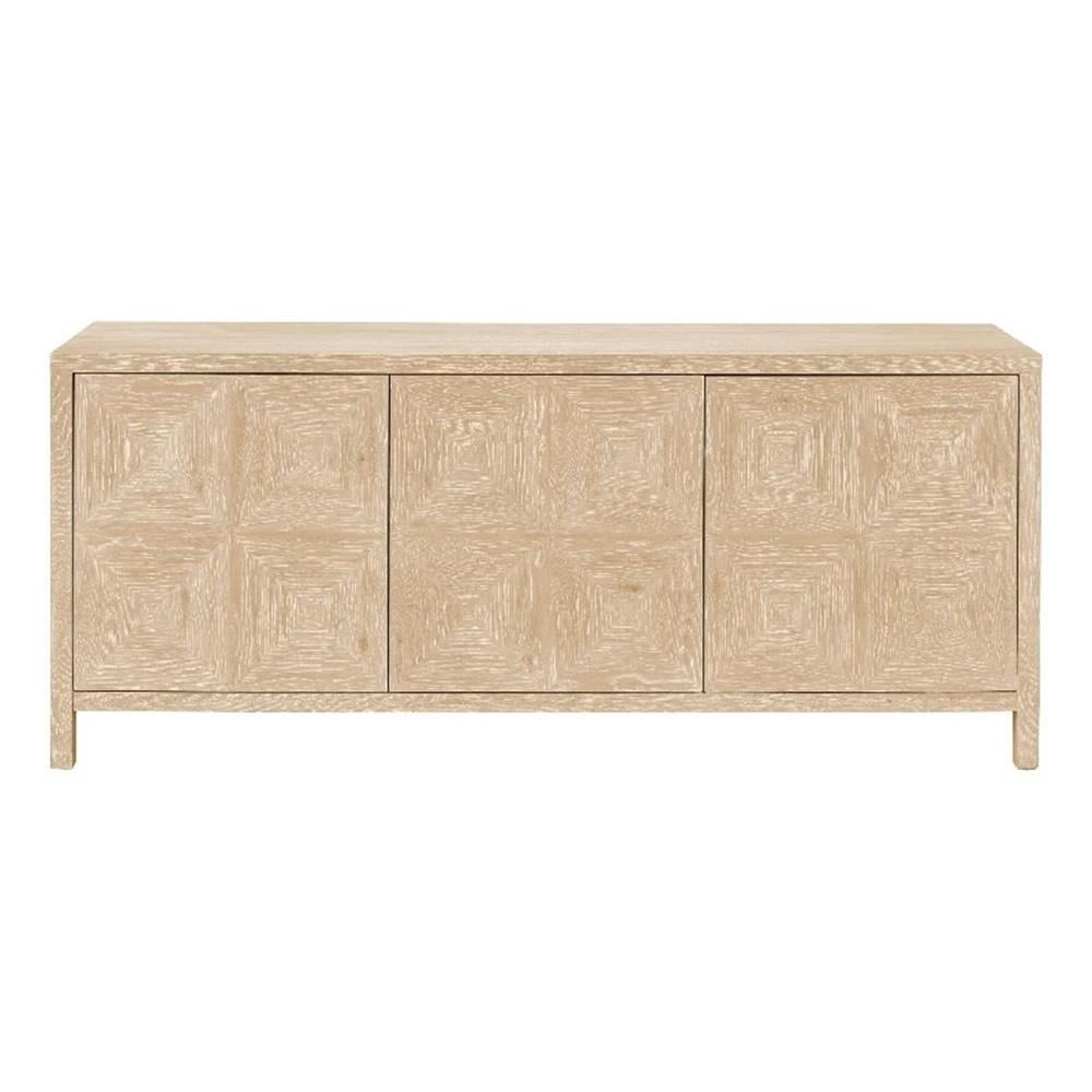 Universal Modern Farmhouse Sadie Credenza in Tan Natural Oak Wood