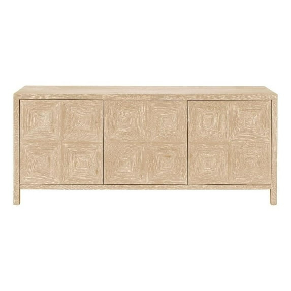 Universal Modern Farmhouse Sadie Credenza in Tan Natural Oak Wood