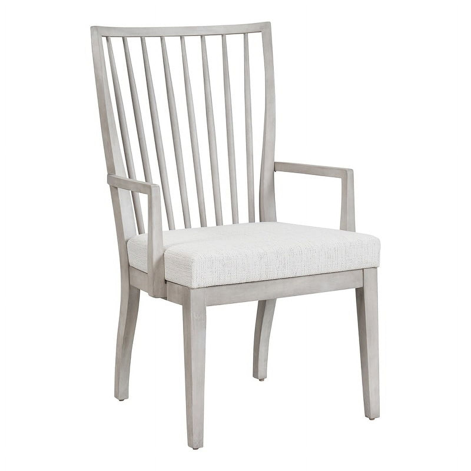 Universal Modern Farmhouse Set of 2 Gray American Oak Wood Bowen Arm Chairs