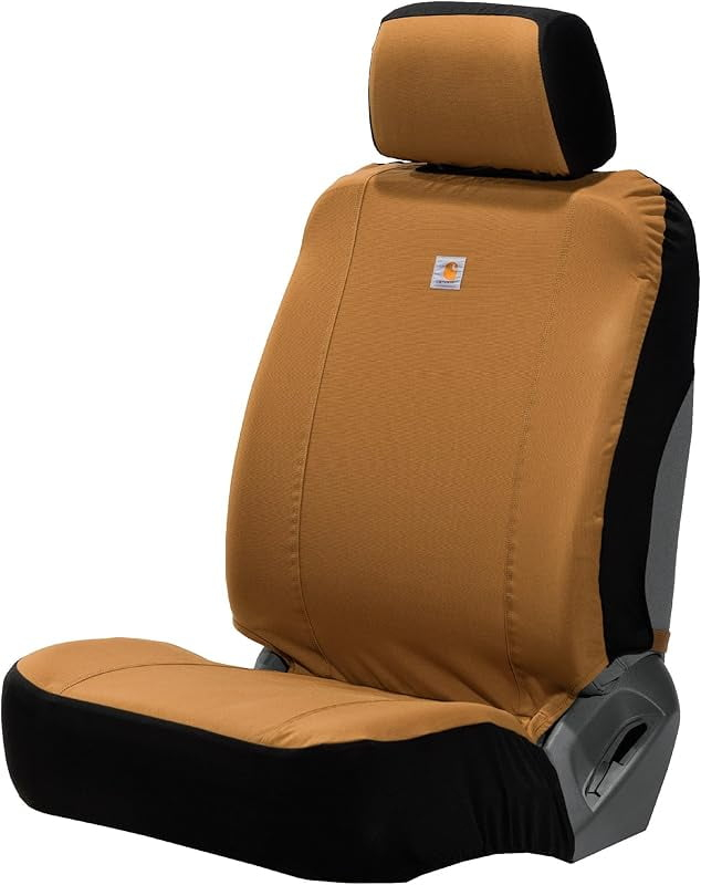 Universal Nylon Duck Canvas Fitted Bucket Seat Covers, Durable Seat Protection with Rain Defender