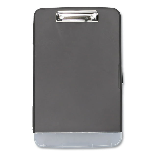 Universal Storage Clipboard with Pen Compartment, 0.5" Clip Capacity, Holds 8.5 x 11 Sheets, Black
