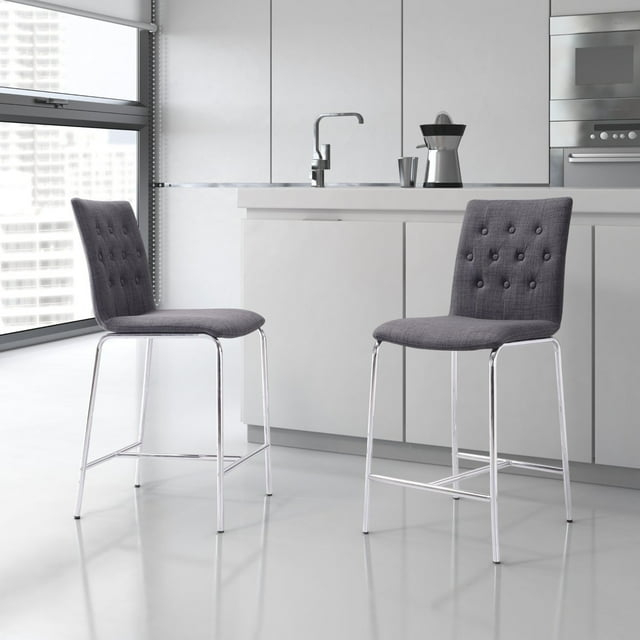 Kingfisher Lane 24" Counter Stool in Graphite