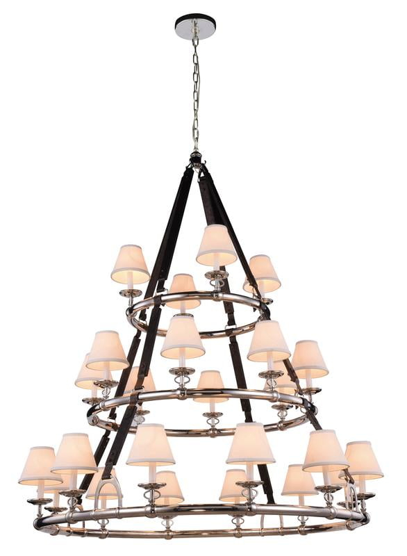 1473 Cascade Collection Pendant lamp D:52" H:61" Lt:24 Polished Nickel Finish