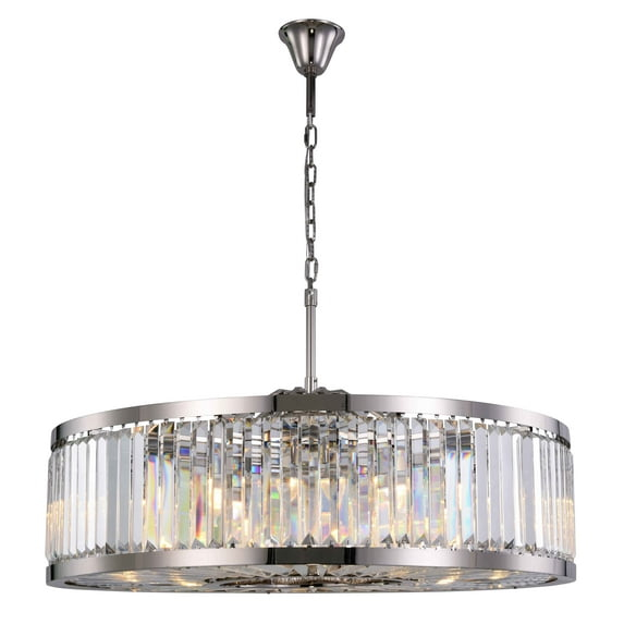 Urban Classic Chelsea 10-Light Metal Royal Cut Chandelier in Polished Nickel