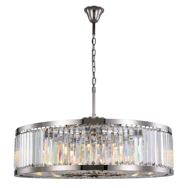 Urban Classic Chelsea 10-Light Metal Royal Cut Chandelier in Polished Nickel