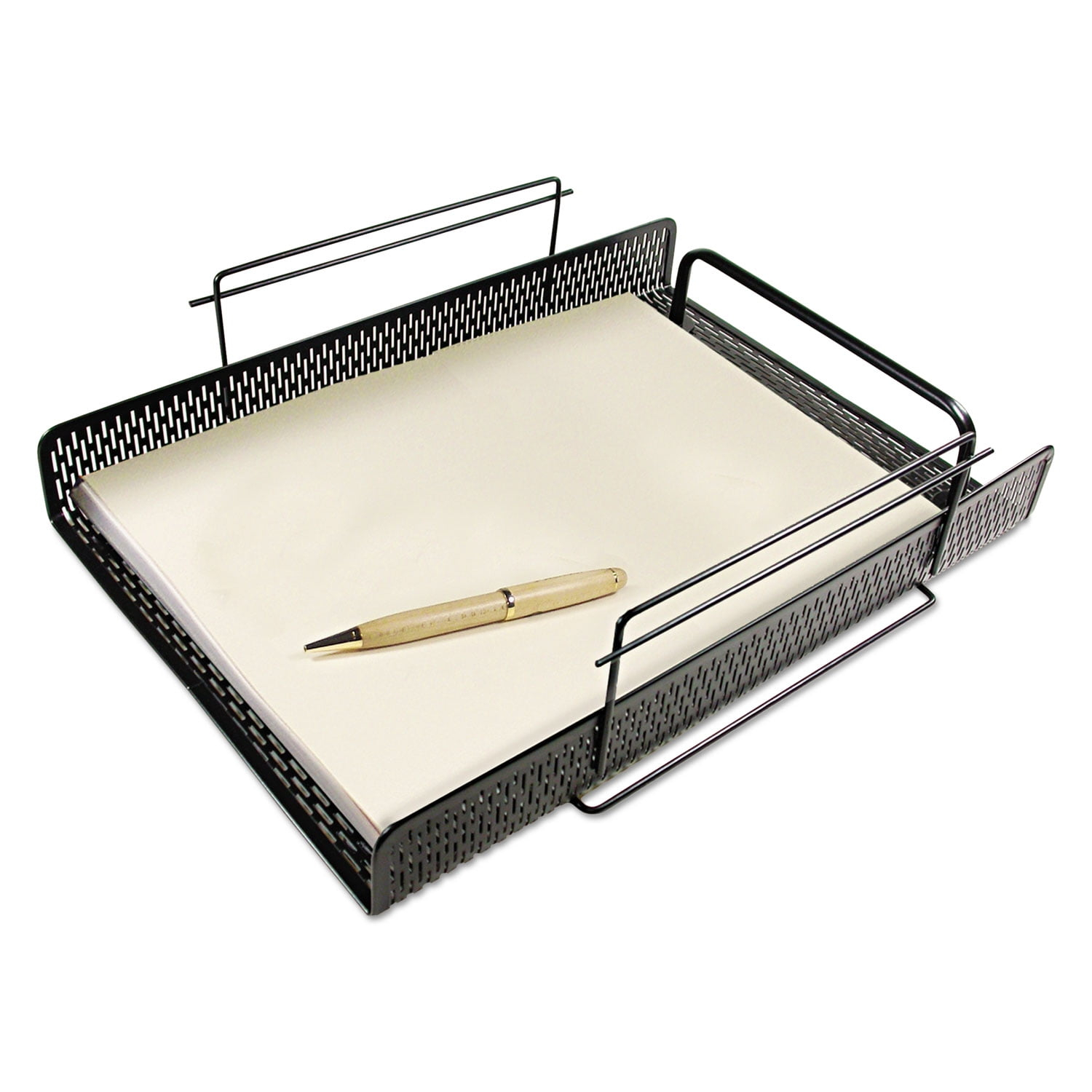 Artistic Urban Collection Punched Metal Letter Tray 8.5" x 11", Black (ART20002)