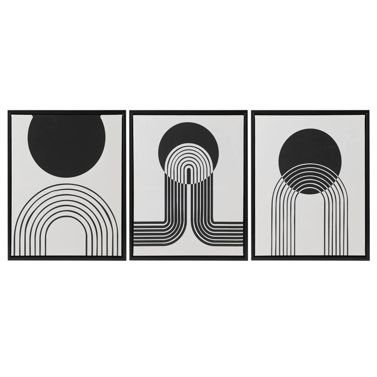 Urban Habitat Wall Art Living Room Décor Cosmic Curl Framed Canvas - Black/Taupe
